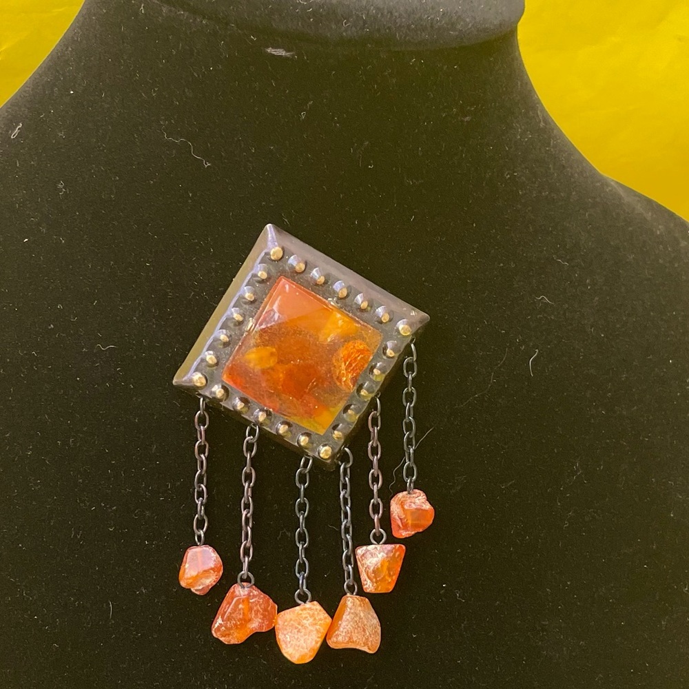 Vintage amber brooch